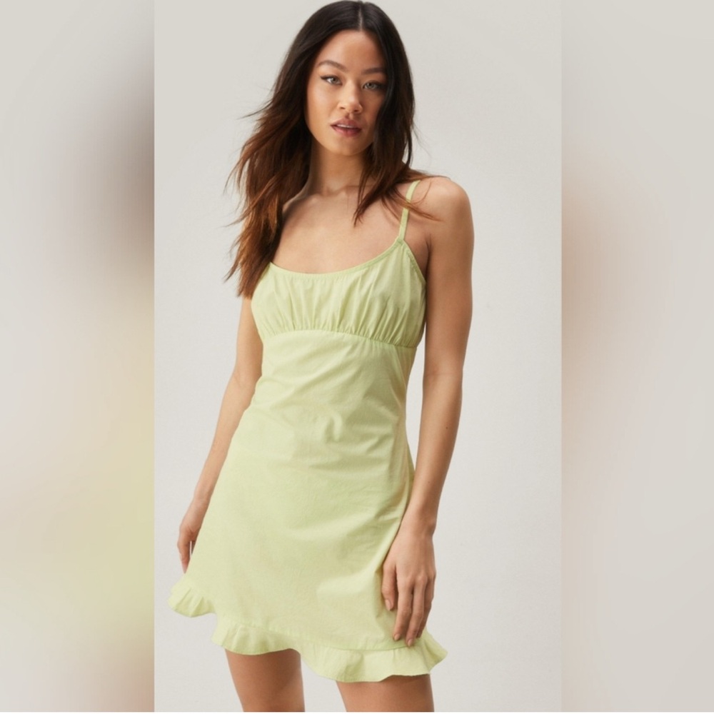 Nasty Gal Cottom Frill Hem A-line Mini
Slip Dress. Size 8
